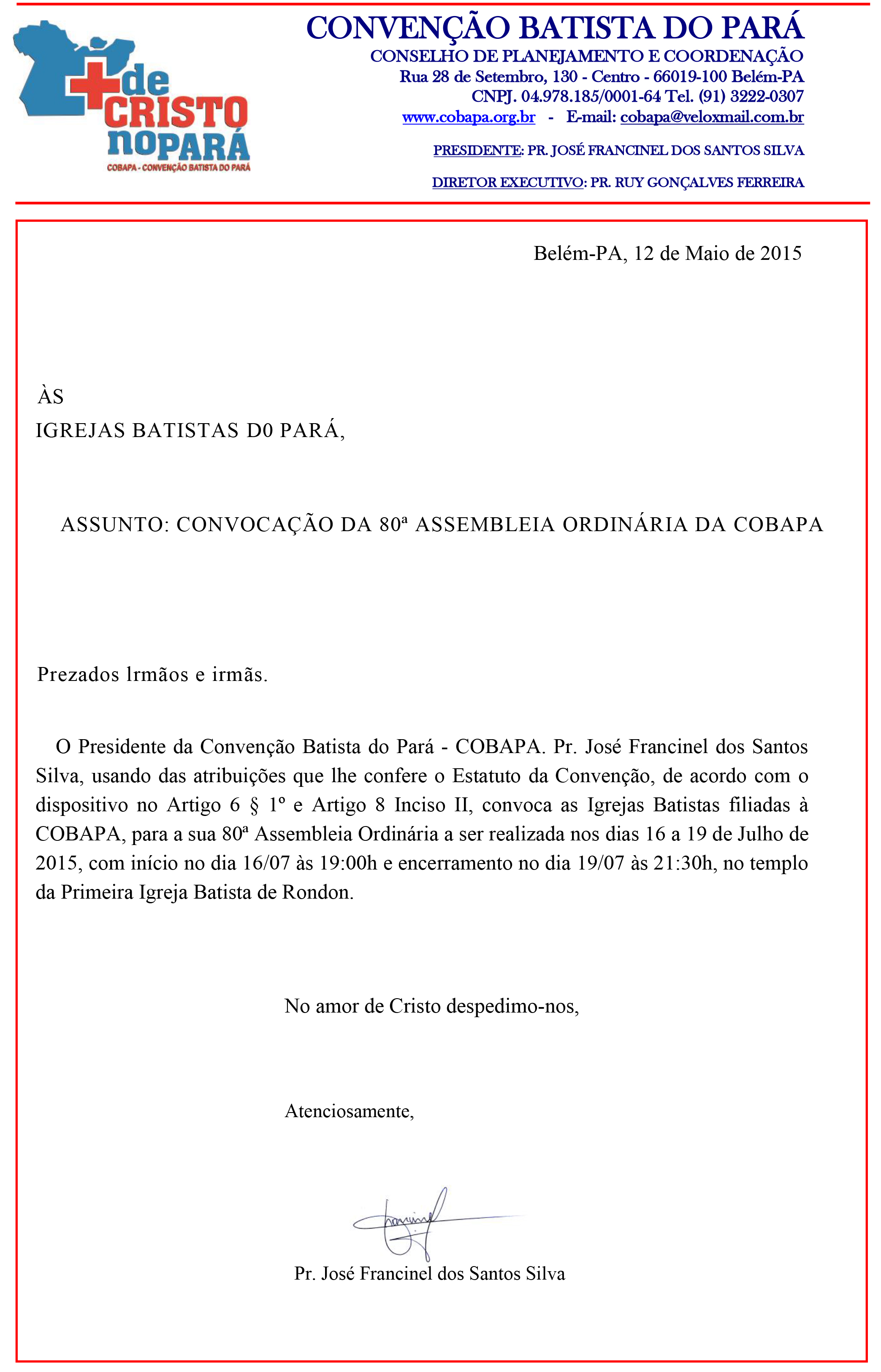 CONVOCAÇÃO 80ª ASSEMBLEIA 2015 RONDON2