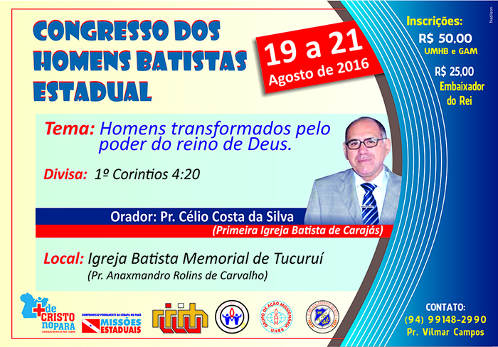 CARTAZ DO CONGRESSO DE HOMENS BATISTAS DO PARÁ